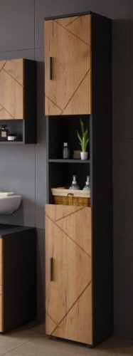 Vicco antracit matt-goldkraft tölgy színű fürdőszoba szekrény